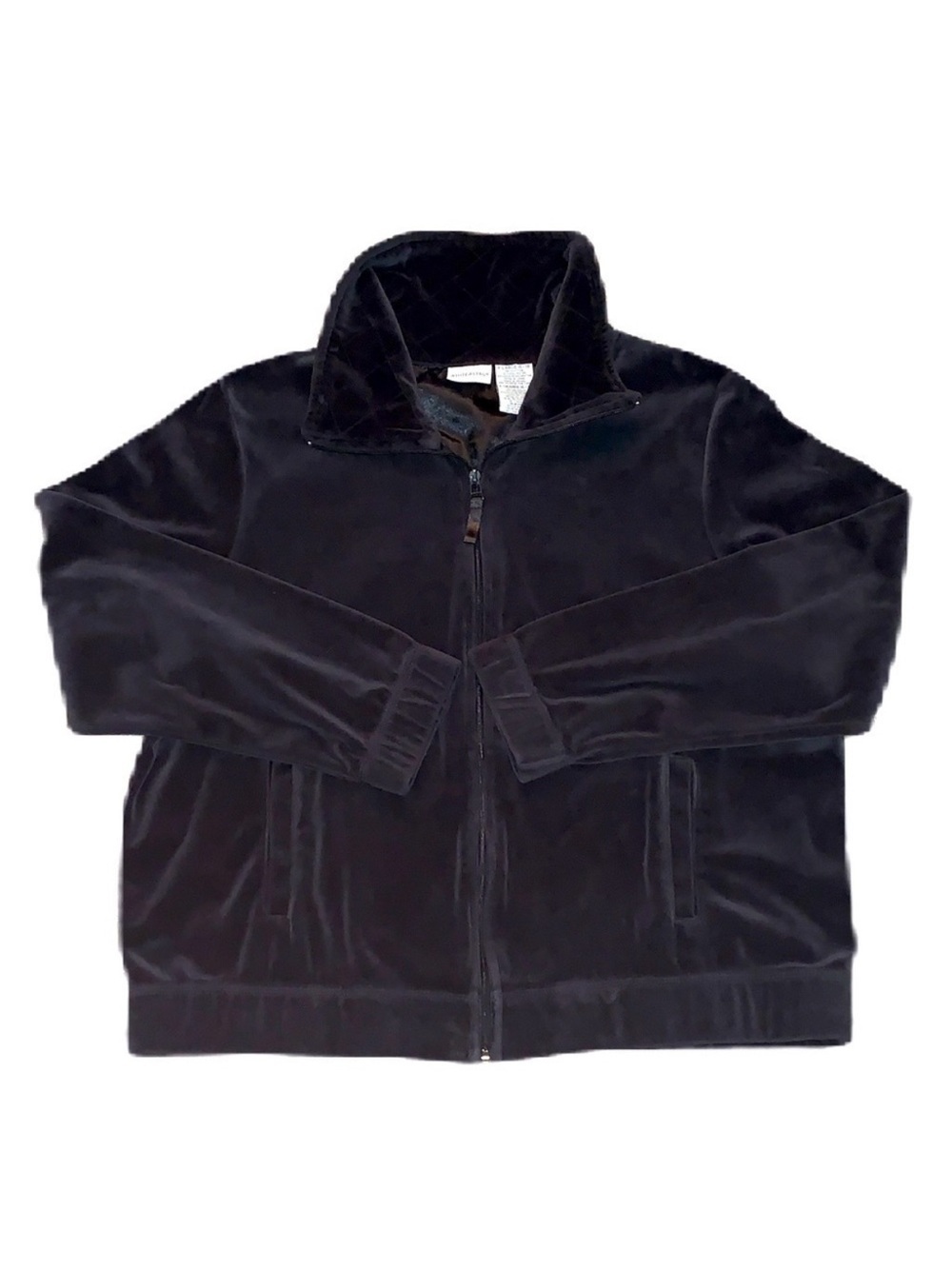 EUC White Stag XL Velour Track Jacket Zip Up Dark Gray Women Warm Plush EUC